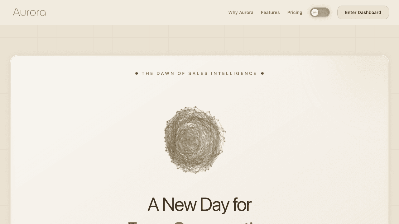 Aurora website preview