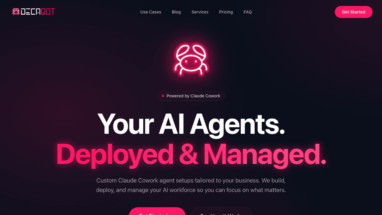 Deca Bot website preview